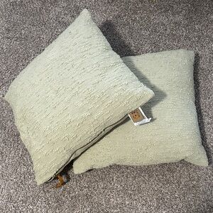 Textured Green Throw Pillows - Devi Designs